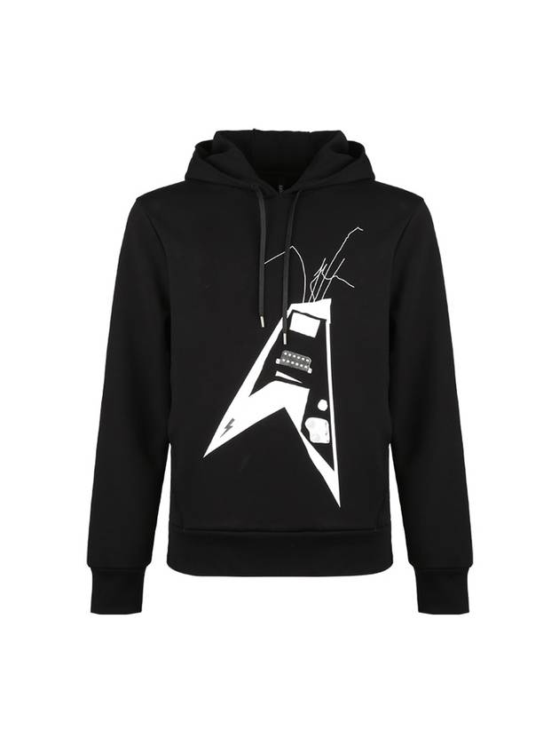 Men's World Tour Guitar Hoodie Black - NEIL BARRETT - BALAAN 1