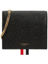 Three Stripe Tab Chain Strap Half Wallet Black - THOM BROWNE - BALAAN 1