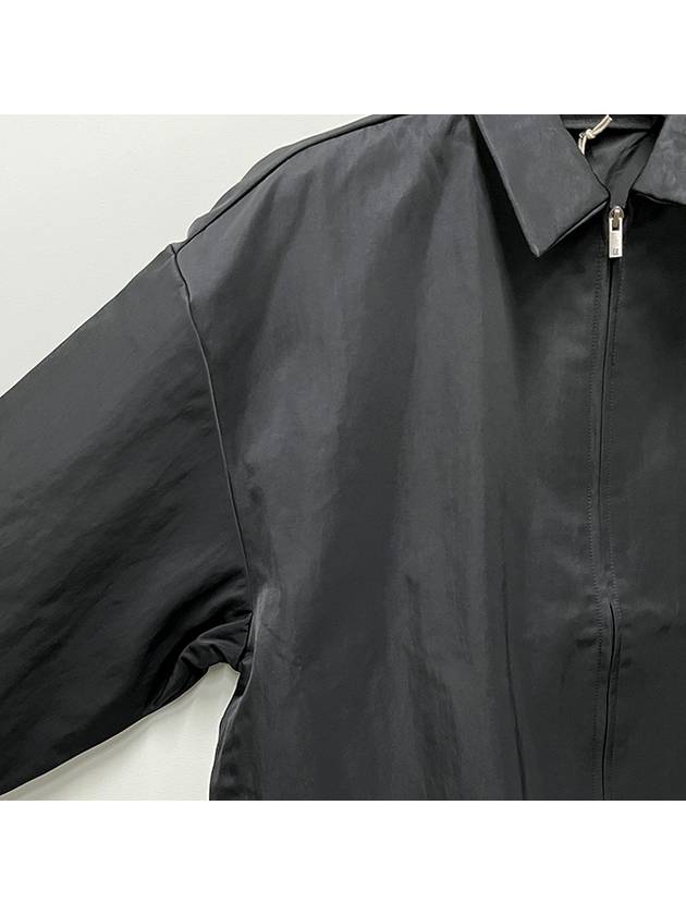 Essential Back Logo Textured Nylon Trucker Jacket Black - FEAR OF GOD ESSENTIALS - BALAAN 7