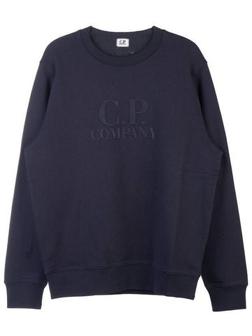 Diagonal Raised Fleece Tonal Logo Sweatshirt Navy - CP COMPANY - BALAAN 1