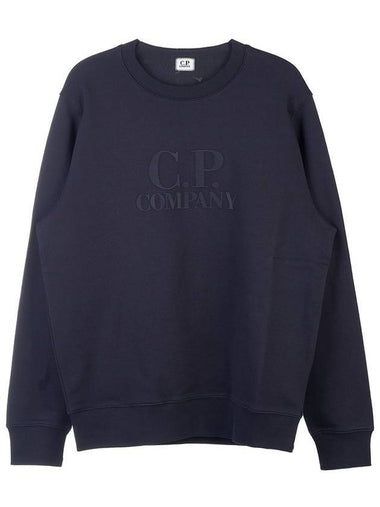 Diagonal Fleece Tonal Logo Sweatshirt Navy - CP COMPANY - BALAAN 1