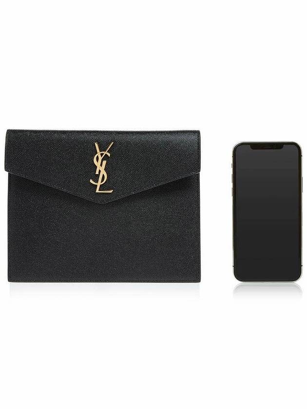 Envelope Uptown Baby Clutch Bag Black - SAINT LAURENT - BALAAN 7