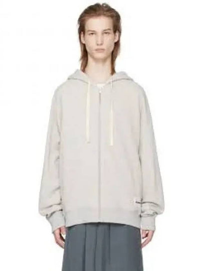 Women's Logo Cotton Zip Up Hoodie Pastel Grey - JIL SANDER - BALAAN 2