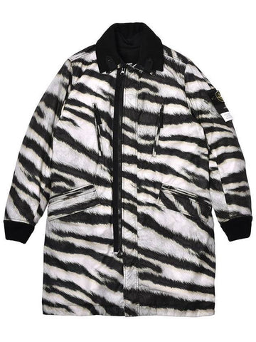 Men's Tiger Camo Primaloft Long Padding Black White - STONE ISLAND - BALAAN 1