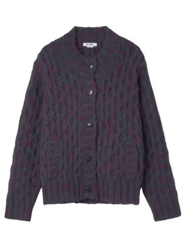 Crew neck cardigan marled plum - RE/DONE - BALAAN 1