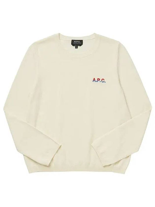 Embroidered Logo Knit Top Ivory - A.P.C. - BALAAN 2