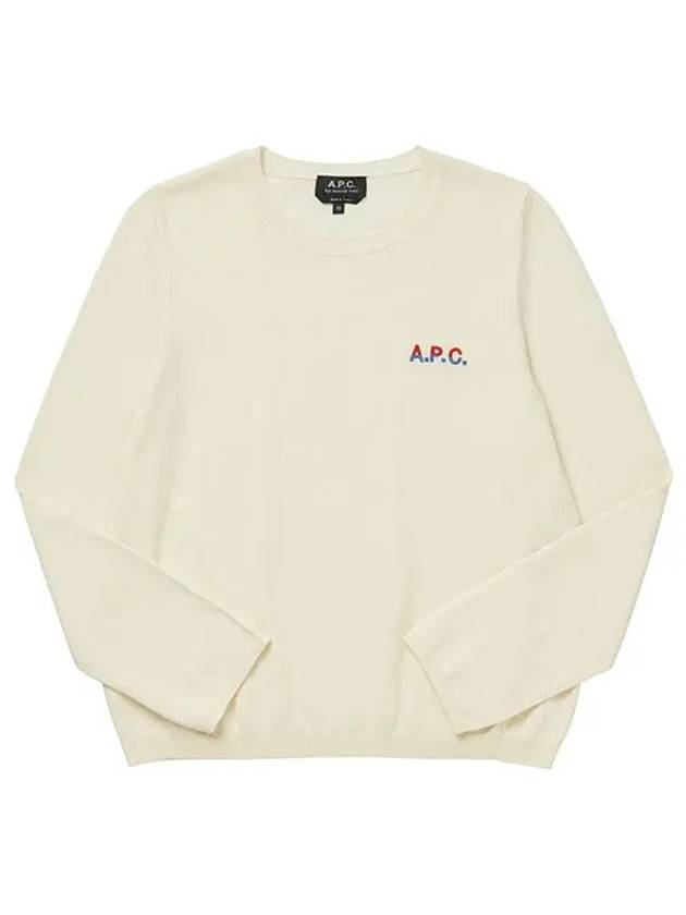 Embroidered Logo Knit Top Ivory - A.P.C. - BALAAN 5