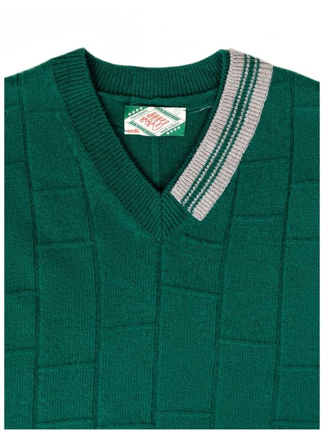 Men's V-neck Knit Vest Green I1WV01GR - IOEDLE - BALAAN 5