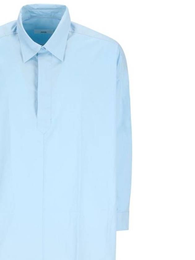 Long Sleeve Shirt Short Dress Sky Blue - AMI - BALAAN 4