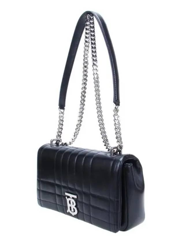 Lola Silver Quilted Shoulder Bag Black - BURBERRY - BALAAN 3