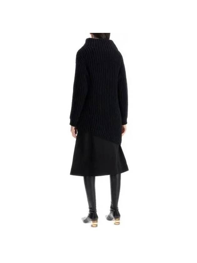 Max Mara Lacuna asymmetric wool cashmere knit 005NE - MAX MARA - BALAAN 3