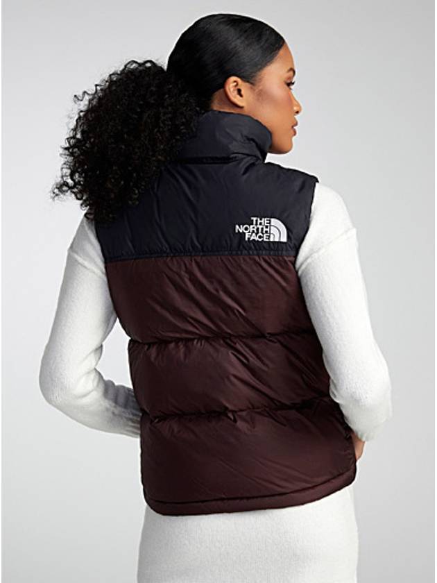 Women's Best Vest Retro Nuptse 700 Brown - THE NORTH FACE - BALAAN 1