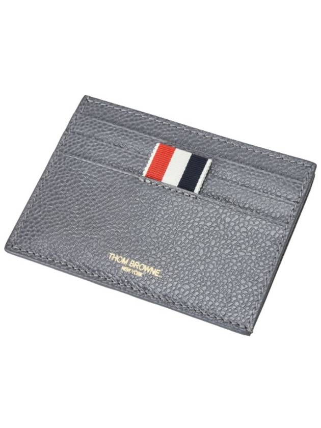 Pebble Calfskin 4-Bar Applique Note Card Wallet Dark Grey - THOM BROWNE - BALAAN 5