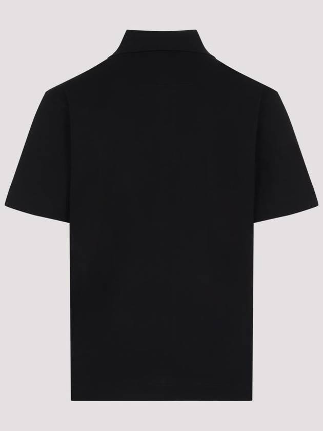 Embroidered Logo Cotton Polo Shirt Black - GIVENCHY - BALAAN 3