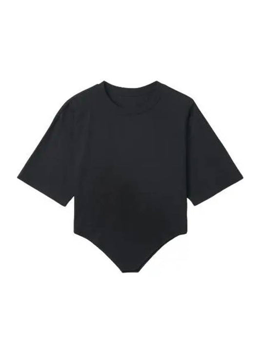 Women's Triangle Hem Cotton Short Sleeve T-Shirt Black - MAISON MARGIELA - BALAAN 2