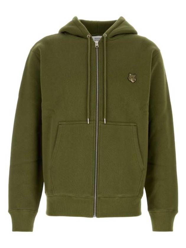 Bold Fox Head Patch Cotton Zip-Up Hoodie Green - MAISON KITSUNE - BALAAN 2