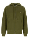 Bold Fox Head Patch Cotton Zip-Up Hoodie Green - MAISON KITSUNE - BALAAN 1