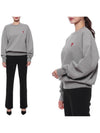 Small Heart Logo Sweatshirt Grey - AMI - BALAAN 3