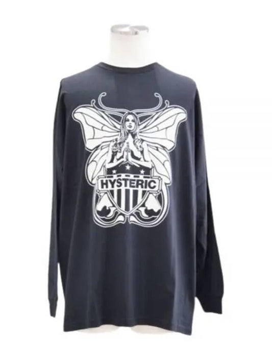 01241CL019 Logo Print Long Sleeve T Shirt - HYSTERIC GLAMOUR - BALAAN 1