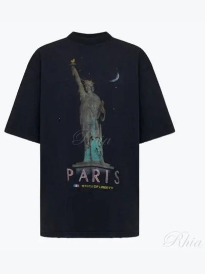 Paris Liberty Print Short Sleeve T-Shirt Fade Black - BALENCIAGA - BALAAN 2