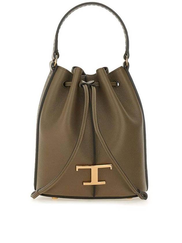 T Timeless Leather Micro Logo Bucket Bag Khaki - TOD'S - BALAAN 2