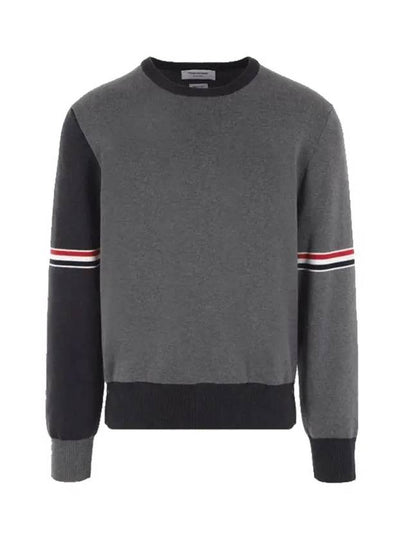 RWB Striped Crew Neck Knit Top Grey - THOM BROWNE - BALAAN 2