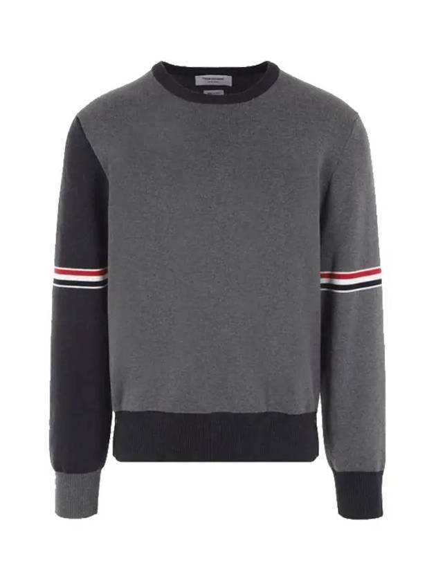 RWB Striped Crew Neck Knit Top Grey - THOM BROWNE - BALAAN 2