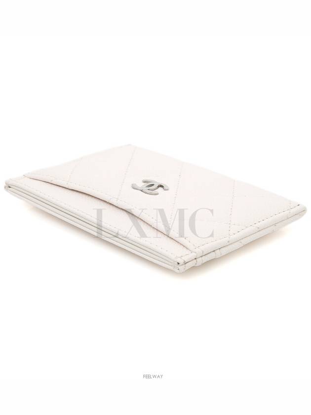 Caviar card wallet white silver AP0213 - CHANEL - BALAAN 5