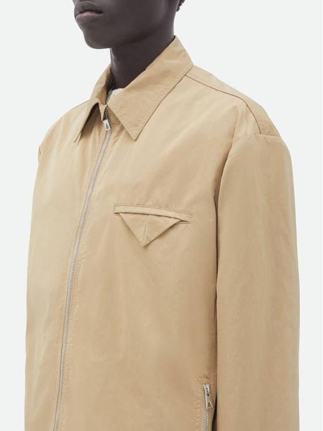 Triangle Pocket Nylon Zip Up Jacket Beige - BOTTEGA VENETA - BALAAN 5