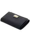 Logo Patch Dauphine Leather Half Wallet Black - DOLCE&GABBANA - BALAAN 5