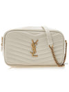 Lou Small Leather Cross Bag White - SAINT LAURENT - BALAAN 2