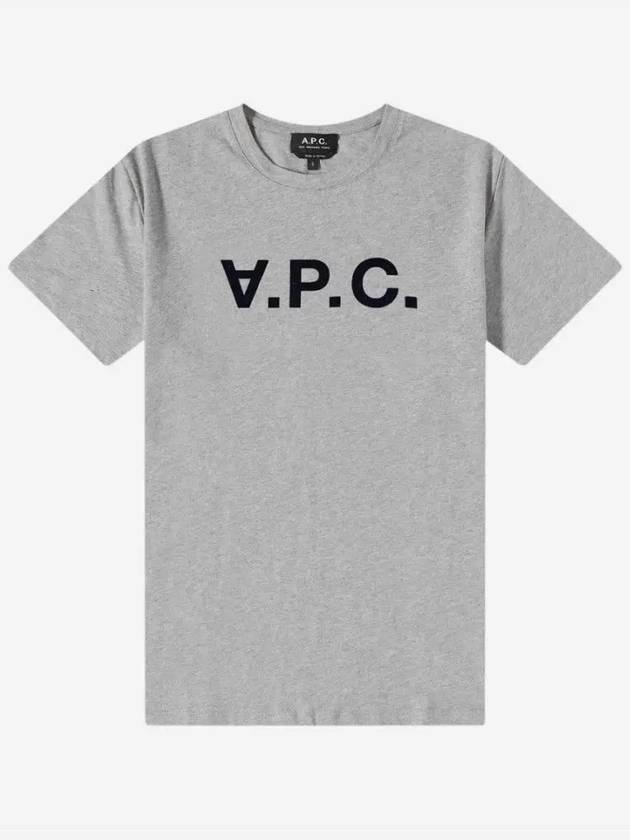 Black VPC Logo Short Sleeve T-Shirt Light Grey - A.P.C. - BALAAN 3