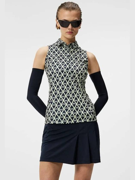 Women s Dena Print Sleeveless Top Geo Navy GWJT09008 O500 - J.LINDEBERG - BALAAN 2