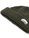 Logo Patch Knit Beanie Green - GANNI - BALAAN 3