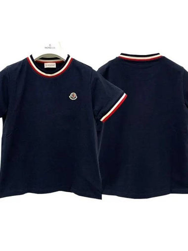 Kids logo three stripe lining short sleeve t shirt 12Y 14Y navy 8C00023 83092 778 270317 1096111 - MONCLER - BALAAN 1