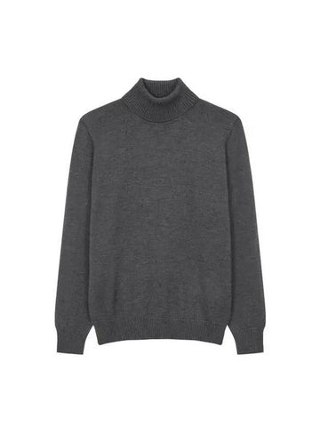 Men s Wool Turtleneck Long Sleeve Knit Charcoal 271848 - EMPORIO ARMANI - BALAAN 1