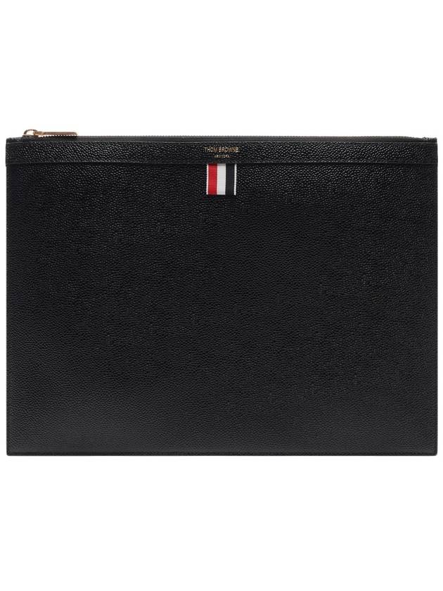 Medium Document Holder Clutch Bag Black - THOM BROWNE - BALAAN 2