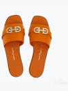 Gancini Leather Slippers Orange - SALVATORE FERRAGAMO - BALAAN 2