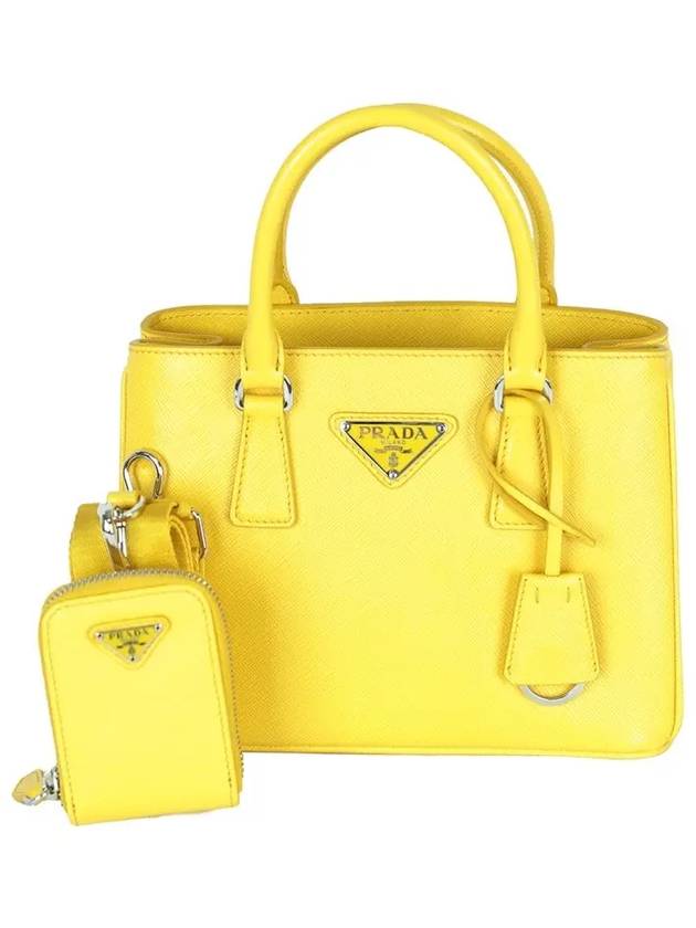 Galleria Saffiano Mini Tote Bag Yellow - PRADA - BALAAN 3