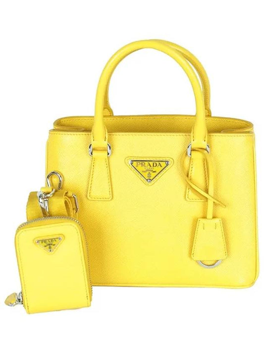 Galleria Saffiano Mini Tote Bag Yellow - PRADA - BALAAN 2