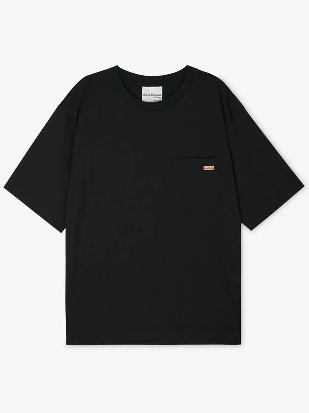 Pink Label Crew Neck Short Sleeve T-Shirt Black - ACNE STUDIOS - BALAAN 3