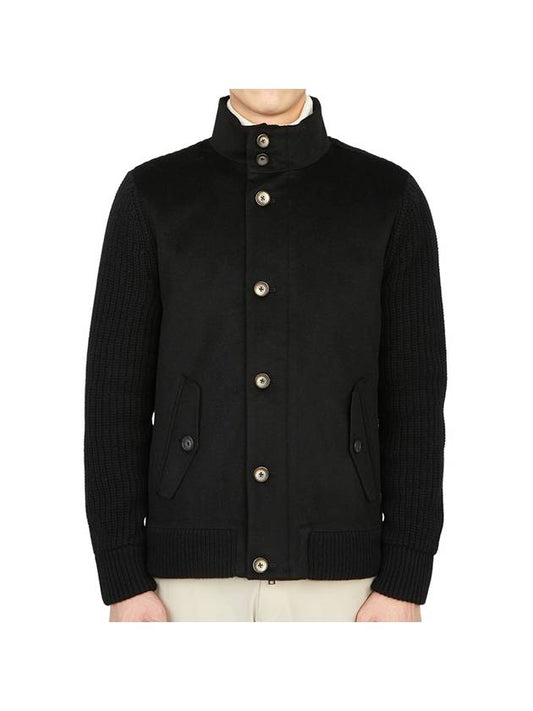 Rib Knit Jacket Black - HERNO - BALAAN 1