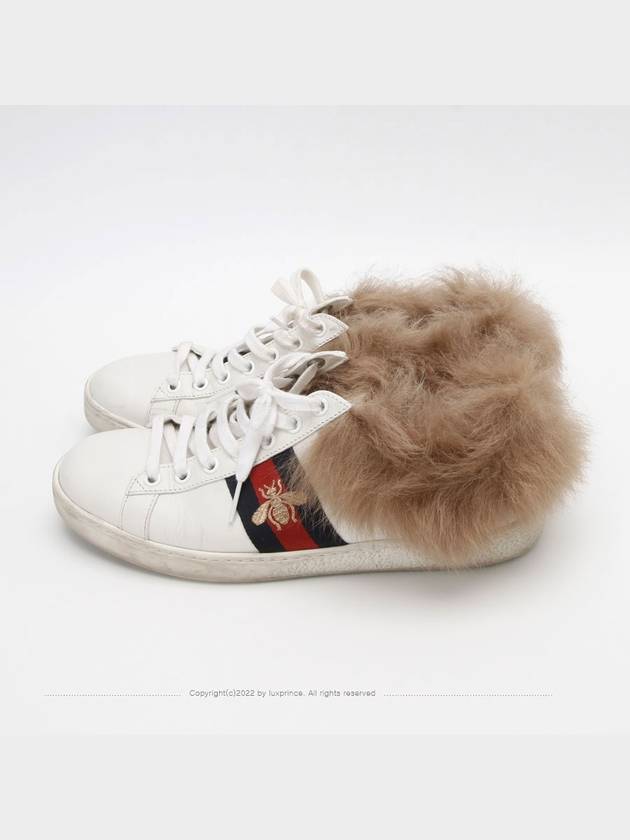 Ace fur bee embroidery trimming sneakers 498199 1215hva - GUCCI - BALAAN 3