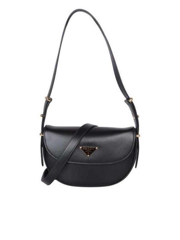 Arque Leather Shoulder Bag Black - PRADA - BALAAN 1