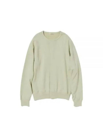 24 HEAVY BD SWEAT CARDIGAN LIGHT GREEN A24SC02BU - AURALEE - BALAAN 1