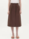 Hidden Button A-Line Skirt Brown - JUN BY JUN K - BALAAN 1