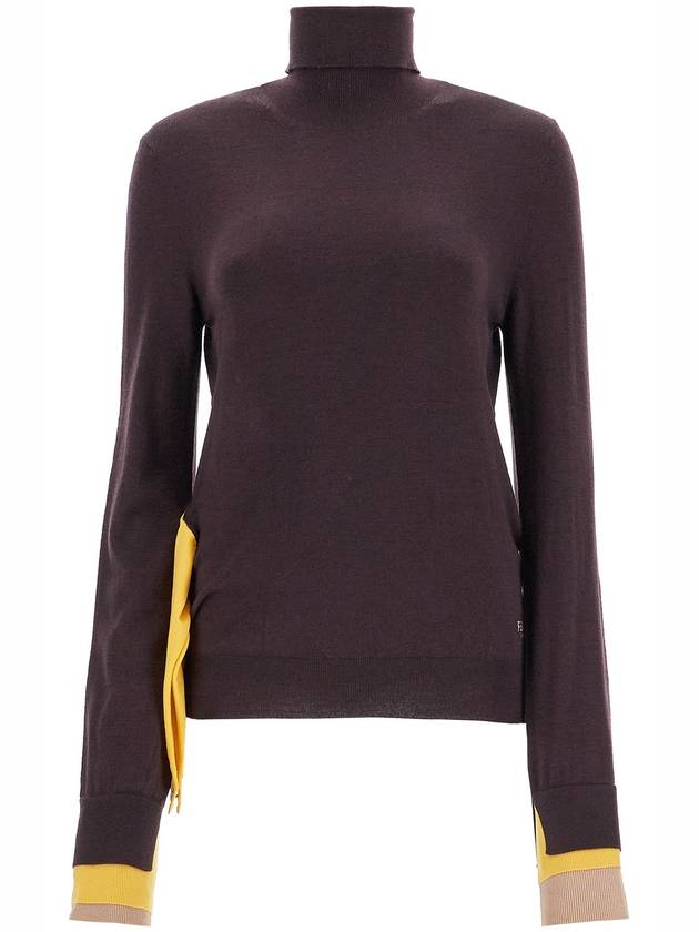 Wool Turtleneck Dark Purple - FENDI - BALAAN 2