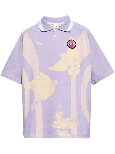 Bird Print Applique Polo Shirt Purple - PUMA - BALAAN 1