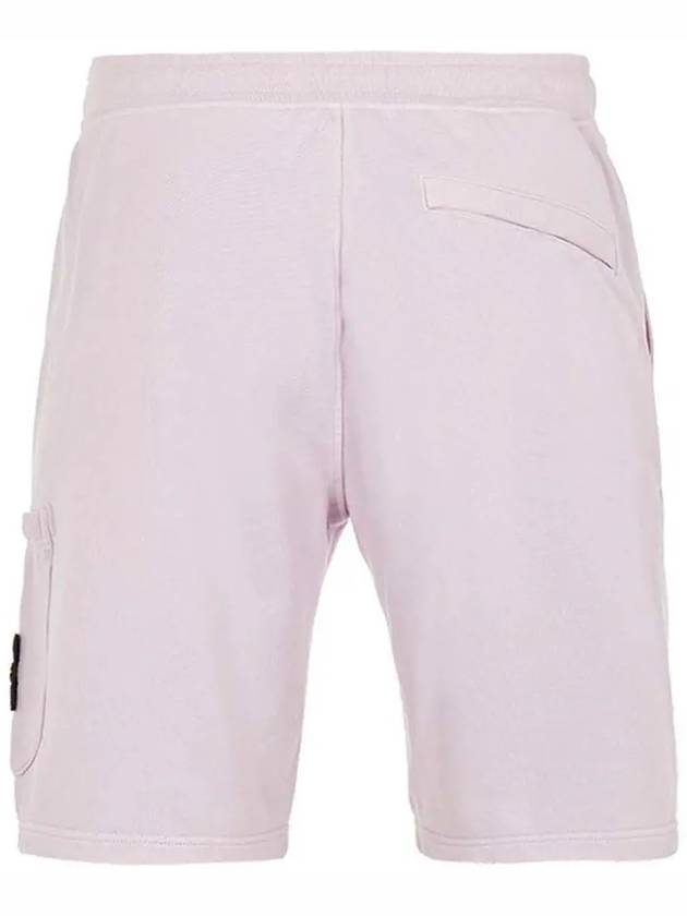 Waffen Patch  Fleece Bermuda Shorts Lavender - STONE ISLAND - BALAAN 4