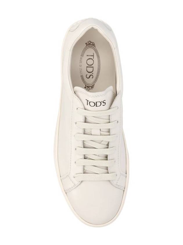 Men's Lace Up Leather Low Top Sneakers Milk White - TOD'S - BALAAN 5